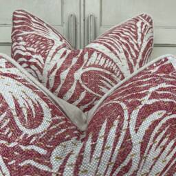 Cushions Made in Fermoie Savernake Linen Cushion Cover Burgundy Red Designer Pillow - thumbnail 2