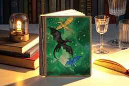 Three Fantasy Dragons Book Lamp, Fourth Wing Wood Reading Dragon Lovers Night Light, Gift