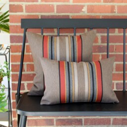 Yakima Park Umber Outdoor Pillow Cover, Camp Stripe - Made To Order - thumbnail 2