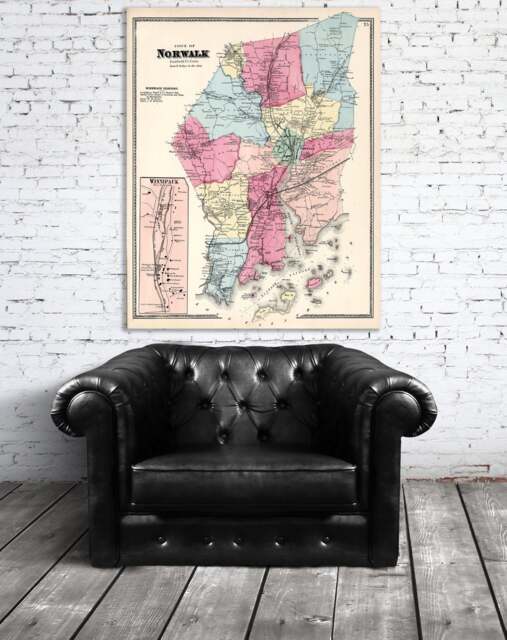 Antique Map Print Norwalk, Connecticut - Vintage Wall Art - image 1