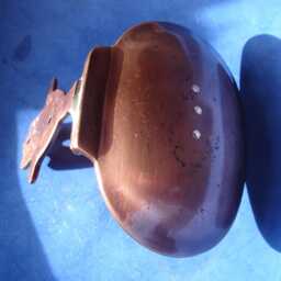 Moroccan Tarnished Copper Antique Style Wall Mounted Soap Dish Holder With Hamsa Hand - thumbnail 4