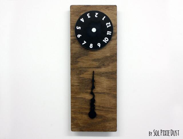 stable Hand, Rotating Numbers - Wood Wall Clock - image 1