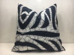 Ikat Velvet Pillow Cover, Handwoven Silk Blend - 20x20 - thumbnail 1