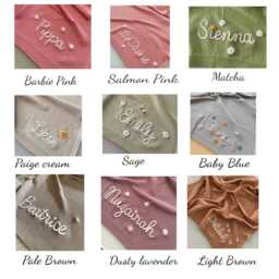 Custom Embroidered Baby Name Blanket, Soft Cotton Knit - thumbnail 4