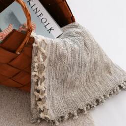 Turkish Cotton Bedspread King, Soft Organic Throw, Boho Bed Throws Blanket, Oversized Coverlet - thumbnail 4