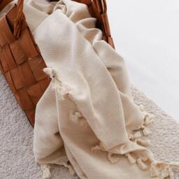 Turkish Cotton Bedspread King, Soft Organic Throw, Boho Bed Throw Blanket, Oversized Large Coverlet, Summer Lightweight Full - thumbnail 3
