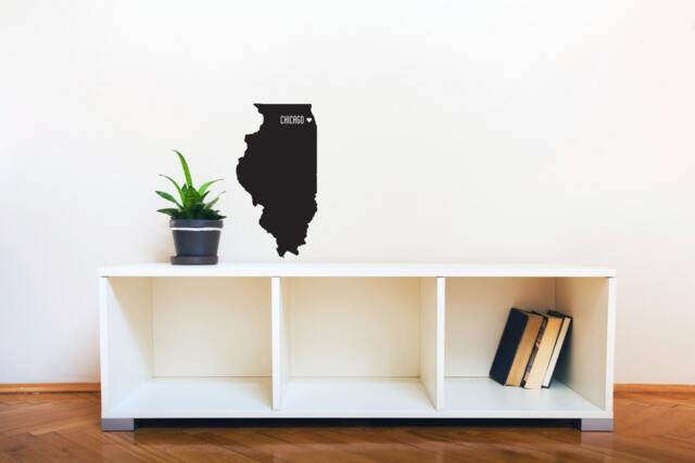 State With City Name & Heart - Wall Decal Custom Vinyl Art Stickers - image 1