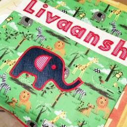 Personalised Elephant Cushion, Children's Kids Animal Name Zoo - thumbnail 2