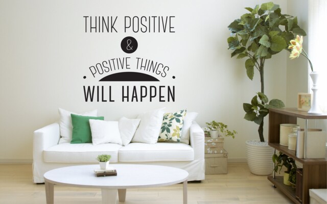 Think Positive & Things Will Happen Wall Decal Motivation Quote Decor Sticker Vinyl Art Good Hose Home Decoration Gift Idea - image 1