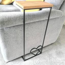Sofa Side Table Drink Holder - Industrial Living Room Furniture Bespoke Love Heart Settee For New Home Decor Ideas - thumbnail 2