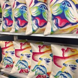 Watercolor Bulldog Pillow -- Mississippi State Bully Msu Pillow Art - 004 - thumbnail 3