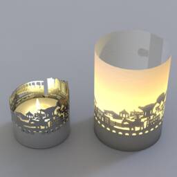 Little Rock Skyline Candle - Silhouette Projection Souvenir Gift - thumbnail 1