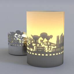 Little Rock Skyline Candle - Silhouette Projection Souvenir Gift - thumbnail 3