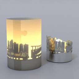 Little Rock Skyline Candle - Silhouette Projection Souvenir Gift - thumbnail 4