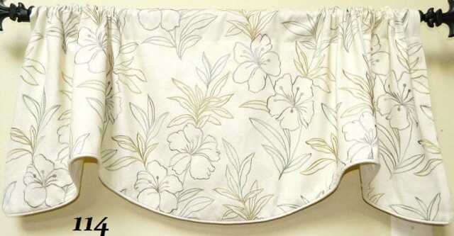My Girl By Robert Allen - Window Valance /Corded Lined/Rod Pocket Scalloped Embroidered Floral Cotton Fabric - image 1