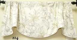 My Girl By Robert Allen - Window Valance /Corded Lined/Rod Pocket Scalloped Embroidered Floral Cotton Fabric - thumbnail 1