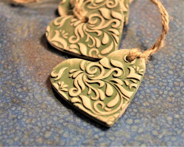 Heart Wall Hanging, Rustic Home Decor, Ceramic Hearts, Handmade Ornament, Ornaments, Unique - image 1