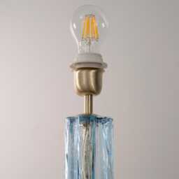Murano Glass Table Lamps, Tronchi Talco Blue, Brushed Finish, Italian Design - thumbnail 4