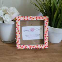 Colourful Heart Clay Slices Square Photo Frame 4 X Inches - thumbnail 4