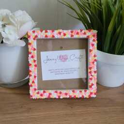 Colourful Heart Clay Slices Square Photo Frame 4 X Inches
