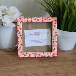 Colourful Heart Clay Slices Square Photo Frame 4 X Inches - thumbnail 3