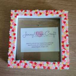 Colourful Heart Clay Slices Square Photo Frame 4 X Inches - thumbnail 2