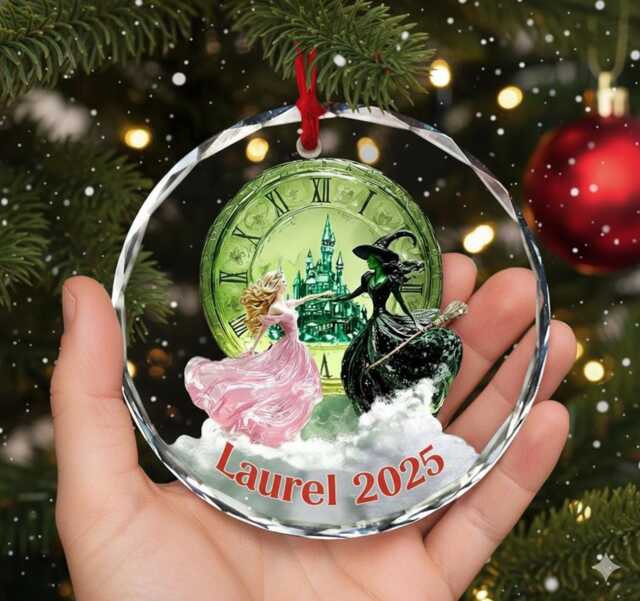 Personalized Wicked Ornament, Elphaba & Glinda Christmas The Musical Gift, Emerald City Fantasy Gifts - image 1