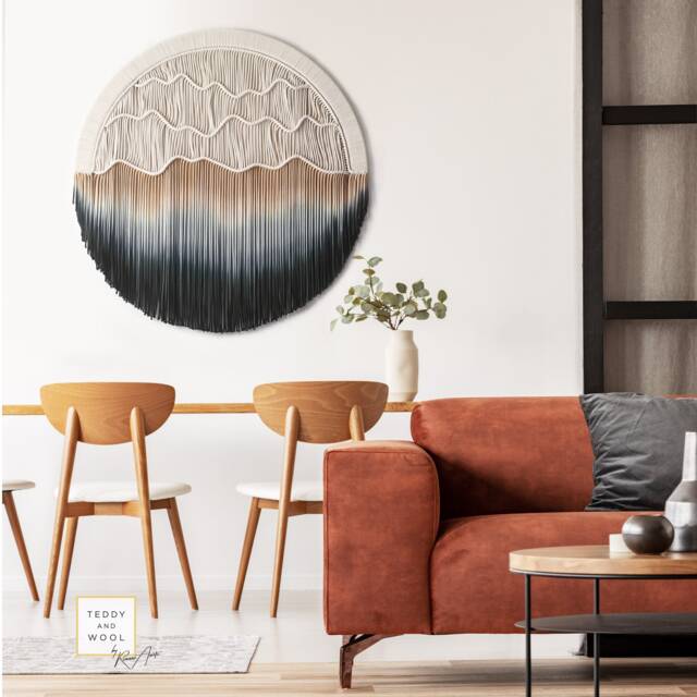 "Round Macrame Wall Hanging - Circle Tapestry Available in Different Sizes ""Seaside" - image 1