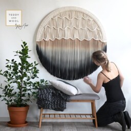 "Round Macrame Wall Hanging - Circle Tapestry Available in Different Sizes ""Seaside" - thumbnail 2