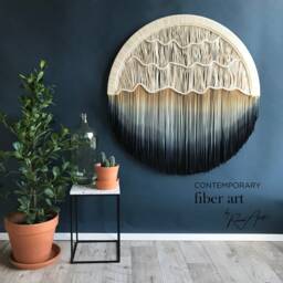 "Round Macrame Wall Hanging - Circle Tapestry Available in Different Sizes ""Seaside" - thumbnail 3