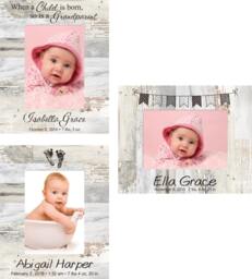 Personalized Baby Design Photo Frame - Engraved Wood Picture Christening Gift New Parents Grandparents - thumbnail 1