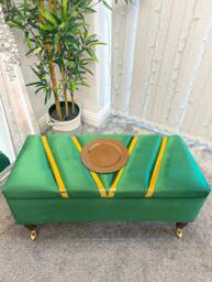 Handmade Chesterfield Storage Ottoman, Lift Top Bench - Custom Fabric - thumbnail 1