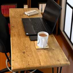 Small Reclaimed Wood Desk With Hairpin Legs - Compact Home Office Desk, Handmade in UK - thumbnail 3