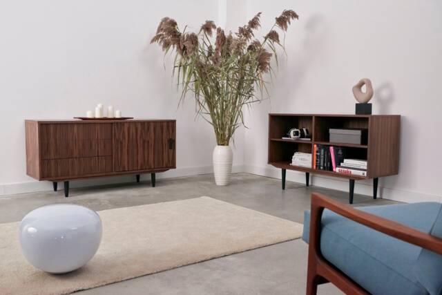 Mid-Century Sideboard, Dresser, Commode, Credenza Made Of Walnut Vaneer - Livlo O-S11 - image 1