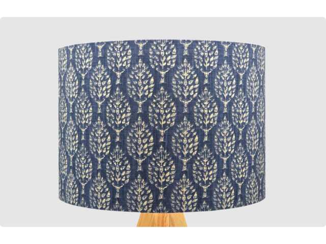 Dark Blue White Tree Lampshade Table Floor Lamp/Ceiling Pendant Small Medium Large 15cm 20cm 25cm 30cm 35cm 40cm Fabric Drum Light Shade - image 1
