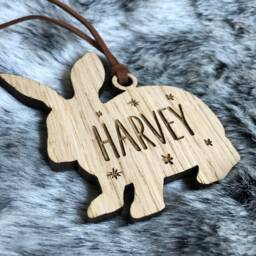 Christmas Personalised Rabbit Pet Bauble - Tree Decoration - thumbnail 3