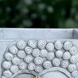 Japanese Planter Statue Concrete Flower Pot Sculpture Outdoor Plant Ornament Handmade Zen Garden Figurine Planter Lover Gift - thumbnail 2