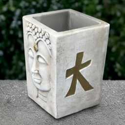 Japanese Planter Statue Concrete Flower Pot Sculpture Outdoor Plant Ornament Handmade Zen Garden Figurine Planter Lover Gift - thumbnail 1