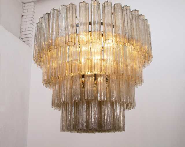 Murano Suspension Tronchi ??100 cm - Clear Glass Hand-Blown Italy Statement Light - image 1
