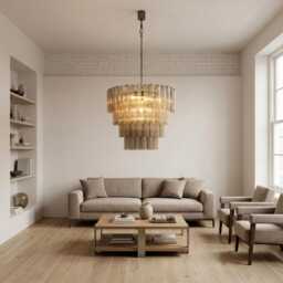 Murano Suspension Tronchi ??100 cm - Clear Glass Hand-Blown Italy Statement Light - thumbnail 2