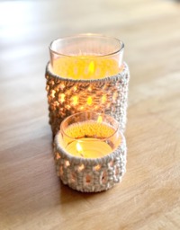 Macrame Tea Light Holder Set Boho Table Decor With Glass Inserts