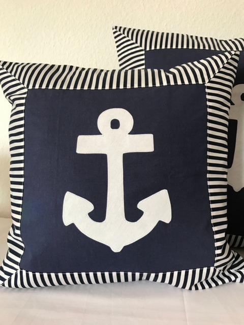1X Country House Style Maritime Cushion Coverpillow Coveranchor 40 X cm - image 1
