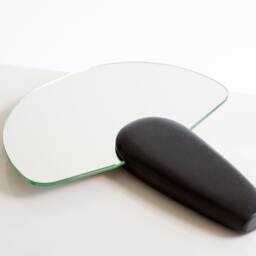Oversized Double Sided Hand Mirror. Table Top Home D??cor Handmade Mirror With A Wooden Handle. Sculpture - thumbnail 3