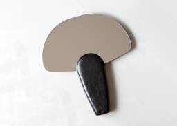 Oversized Double Sided Hand Mirror. Table Top Home D??cor Handmade Mirror With A Wooden Handle. Sculpture