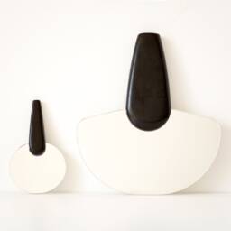 Oversized Double Sided Hand Mirror. Table Top Home D??cor Handmade Mirror With A Wooden Handle. Sculpture - thumbnail 4