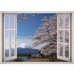 Mountain Wall Decal - Snow Sticker Snowcapped 3D Window Landscape Nature Frame Vinyl Decor - thumbnail 2
