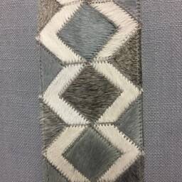 Gray Farmhouse Pillow Cover, Geometric Animal Hide Braid - thumbnail 2