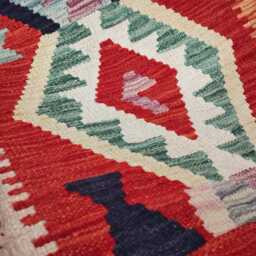 Heritage Runner Rug, Handmade Artisan Afghan Turkish Scandinavian Navajo Bohemian Flatweave Wool Multicolour Kilim Rug 294x62 cm - thumbnail 3