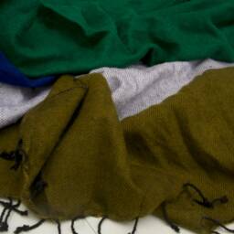 Handmade Yak Wool Blanket Striped Meditation Shawl, Nepal - thumbnail 3