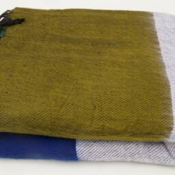 Handmade Yak Wool Blanket Striped Meditation Shawl, Nepal - thumbnail 2